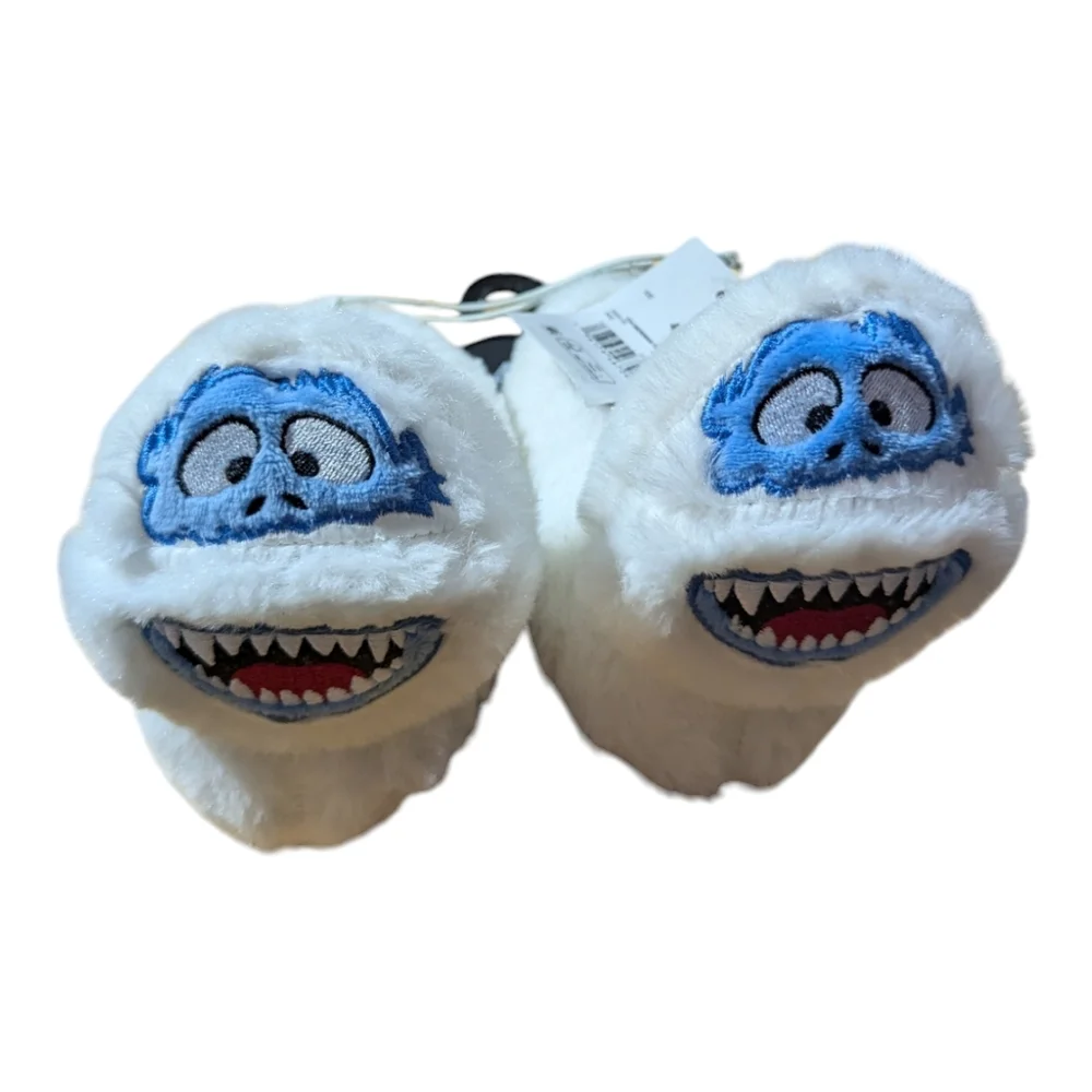 Baby Toddler White Fuzzy Abominable Snowman Slippers Size 4 Soft Cozy K-